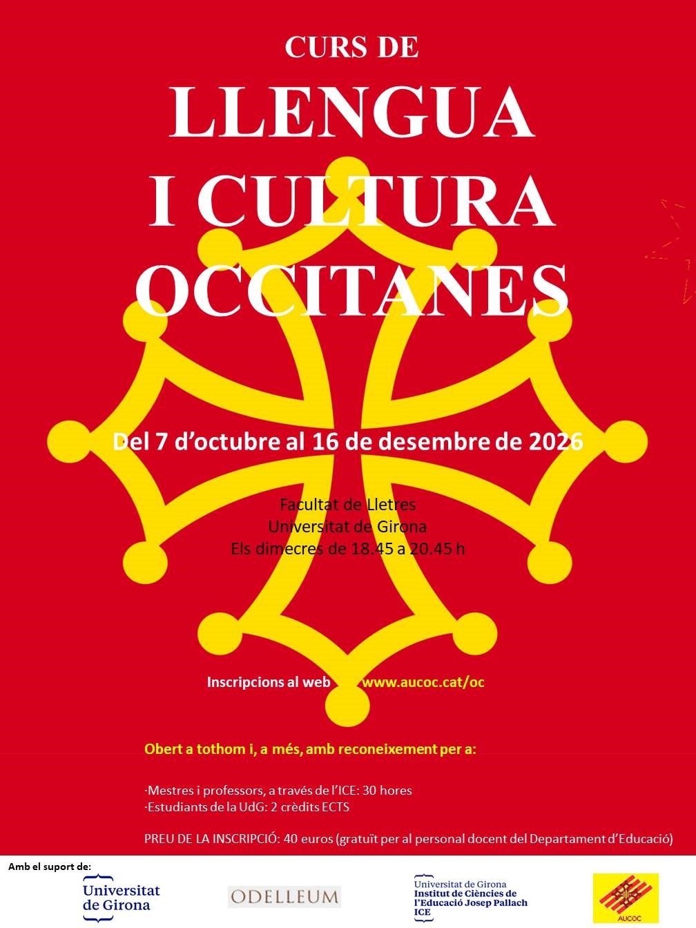 Llengua i cultura occitanes tardor 2026